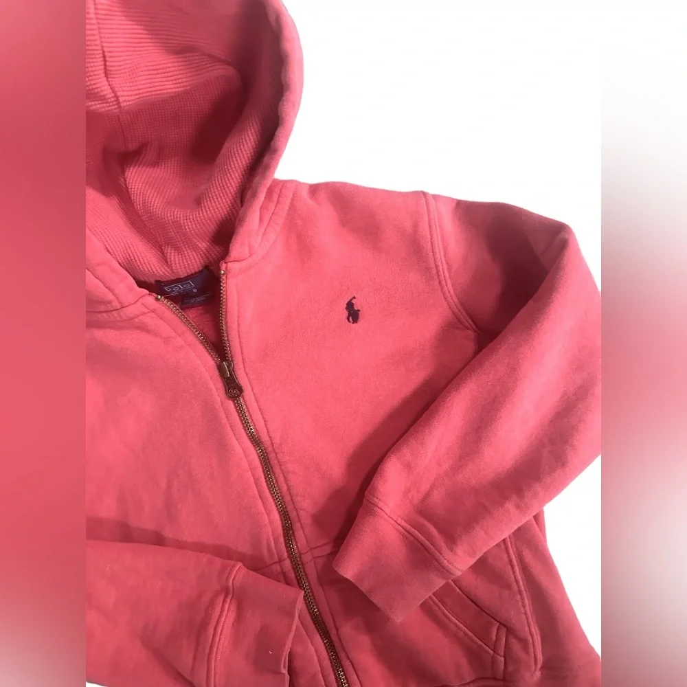 Youth Girl Polo Ralph Lauren Pony Zip up Hoodie Jacket size 6 - Picture 3 of 4